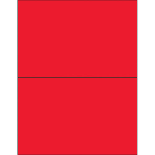 High-visibility fluorescent red laser labels designed for shipping coordinators who need maximum on-shelf visibility and regulatory compliance. These 8.5