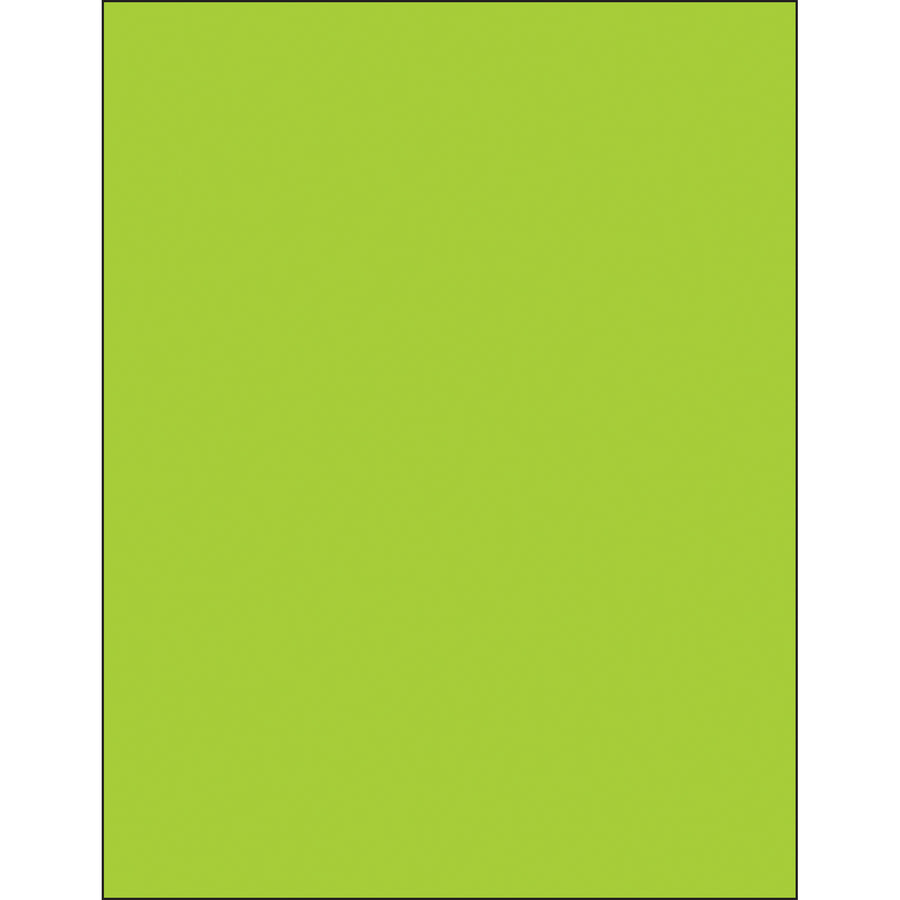 High-visibility fluorescent green laser labels designed for shipping coordinators and logistics professionals who need enhanced package visibility and compliance tracking. These 8.5x11" permanent acrylic rectangle labels print cleanly on laser and inkjet printers and adhere reliably to paper, corrugated, plastic, metal, and glass surfaces. Sold by the case of 100 for cost-effective labeling at scale.