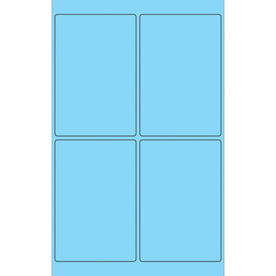 4x6 Fluorescent Pastel Blue Permanent Acrylic Laser Labels 400/Case LL186BE - alias listing
