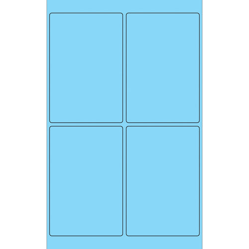 4x6 Fluorescent Pastel Blue Permanent Acrylic Laser Labels 400/Case LL186BE - alias listing