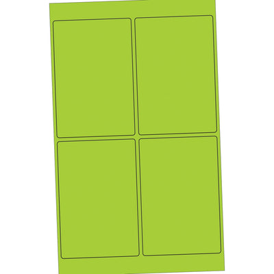 4x6 Fluorescent Green Permanent Acrylic Laser Labels 400/Case LL186GN - alias listing