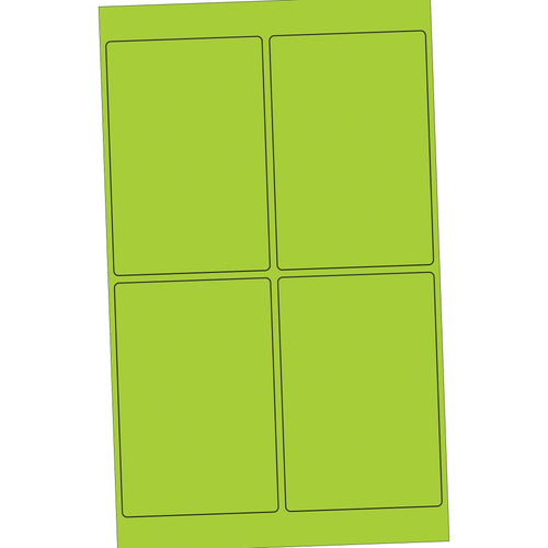 4x6 Fluorescent Green Permanent Acrylic Laser Labels 400/Case LL186GN - alias listing