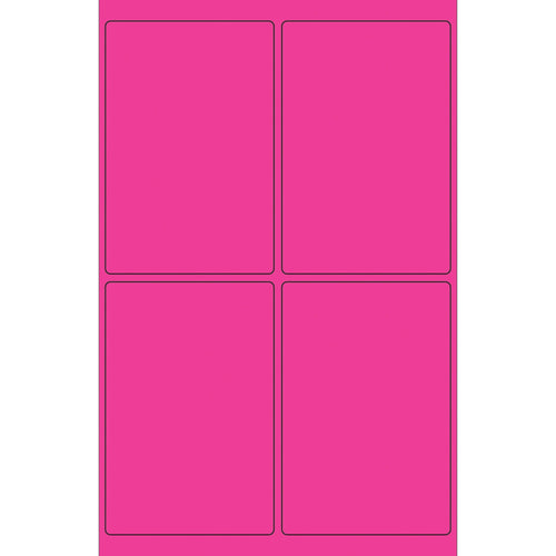 4x6 Fluorescent Pink Permanent Laser Labels 400/Case LL186PK - alias listing