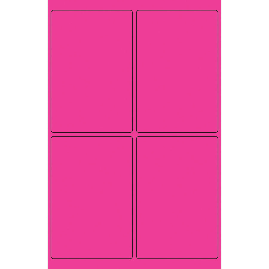 4x6 Fluorescent Pink Permanent Laser Labels 400/Case LL186PK - alias listing