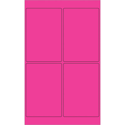 High-visibility fluorescent pink rectangle laser labels designed for maximum visibility in shipping, logistics, and compliance applications. Permanent acrylic adhesive bonds securely to paper, corrugated, plastic, metal, and glass surfaces. 400 labels per case‚ready to print and apply.