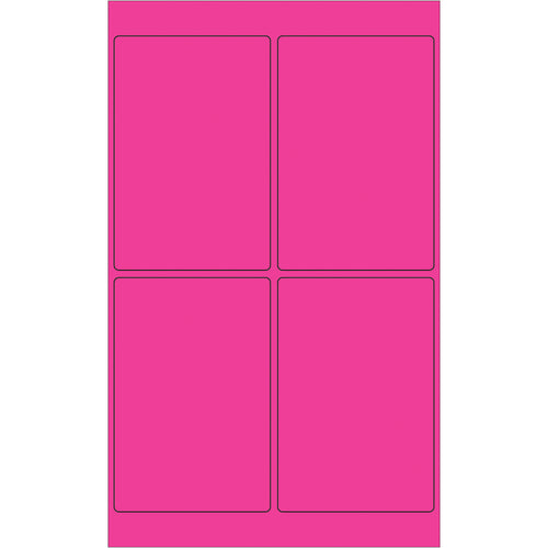 High-visibility fluorescent pink rectangle laser labels designed for maximum visibility in shipping, logistics, and compliance applications. Permanent acrylic adhesive bonds securely to paper, corrugated, plastic, metal, and glass surfaces. 400 labels per case‚ready to print and apply.