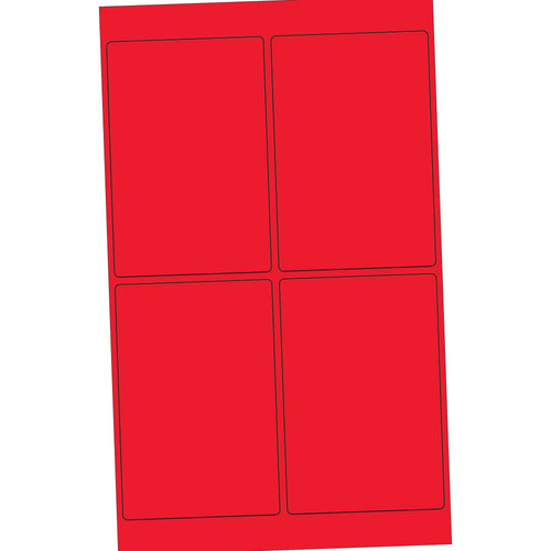 4x6 Fluorescent Red Permanent Laser Labels 400/Case LL186RD - alias listing