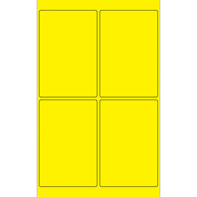 4x6 Fluorescent Yellow Permanent Laser Labels 400/Case LL186YE - alias listing