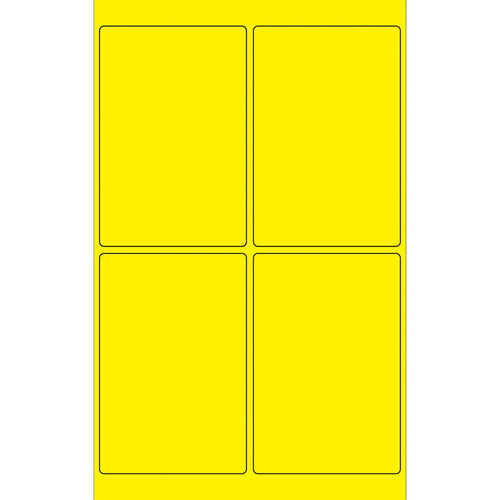 4x6 Fluorescent Yellow Permanent Laser Labels 400/Case LL186YE - alias listing