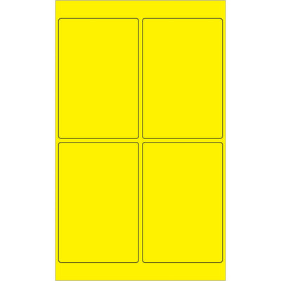 High-visibility 4x6" fluorescent yellow rectangle laser labels with permanent acrylic adhesive‚perfect for shipping, compliance, and product labeling. Print directly using your laser or inkjet printer. 400 labels per case for immediate deployment.