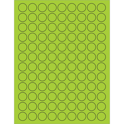 Maximize package visibility with these 3/4" fluorescent green circle laser labels designed for shipping coordinators who need compliance-ready, high-contrast marking solutions. Permanent acrylic adhesive bonds to corrugated, plastic, metal, and glass–perfect for international shipments requiring special handling designation. One case of 10,800 labels ensures your logistics operation stays stocked.