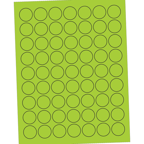 1 in Fluorescent Green Circle Laser Labels Permanent Acrylic 6300/Case LL191GN - alias listing