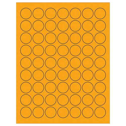 1 in Fluorescent Orange Permanent Acrylic Circle Laser Labels 6300/Case LL191OR - alias listing