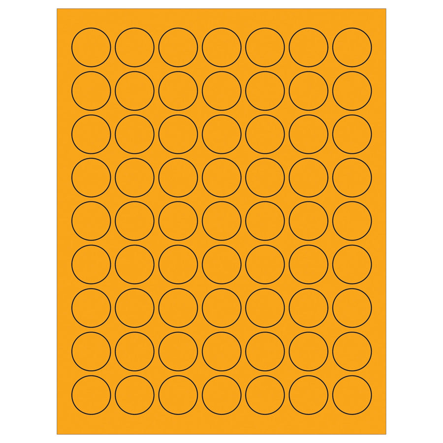 1 in Fluorescent Orange Permanent Acrylic Circle Laser Labels 6300/Case LL191OR - alias listing