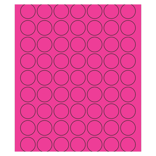 1 in Fluorescent Pink Circle Laser Labels Permanent Acrylic 6300/Case LL191PK - alias listing