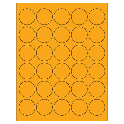 1.5 in Fluorescent Orange Circle Laser Labels Permanent Acrylic 3000/Case LL192OR - alias listing
