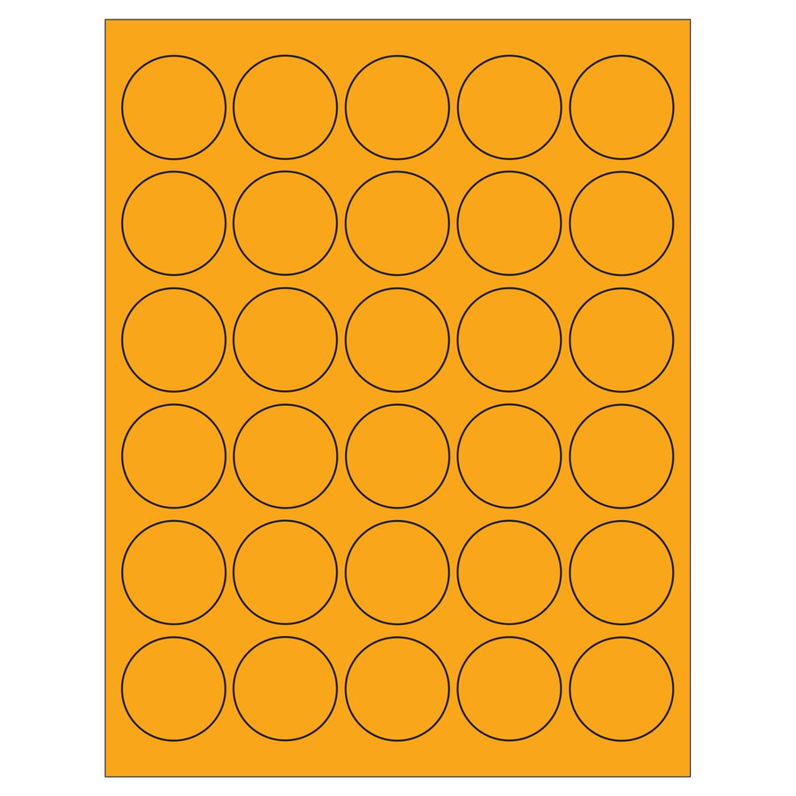 1.5 in Fluorescent Orange Circle Laser Labels Permanent Acrylic 3000/Case LL192OR - alias listing