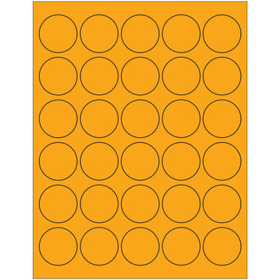 High-visibility 1.5" fluorescent orange circle laser labels designed for shipping coordinators who need instant cargo identification and regulatory compliance. Permanent acrylic adhesive bonds securely to corrugated, plastic, metal, and glass surfaces. 3000 labels per case‚enough for major shipment batches.