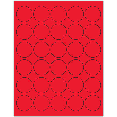 High-visibility 1.5" fluorescent red circle laser labels engineered for shipping coordinators who need compliance-ready, printable labels that stick first time. Permanent acrylic adhesive bonds instantly to corrugated, plastic, glass, and metal‚ideal for hazmat marking, special handling alerts, and international parcel labeling. 3000 labels per case.