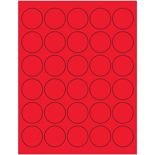 High-visibility 1.5" fluorescent red circle laser labels engineered for shipping coordinators who need compliance-ready, printable labels that stick first time. Permanent acrylic adhesive bonds instantly to corrugated, plastic, glass, and metal‚ideal for hazmat marking, special handling alerts, and international parcel labeling. 3000 labels per case.
