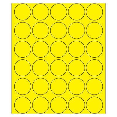 1.5 in Fluorescent Yellow Circle Laser Labels Permanent Acrylic 3000/Case LL192YE - alias listing