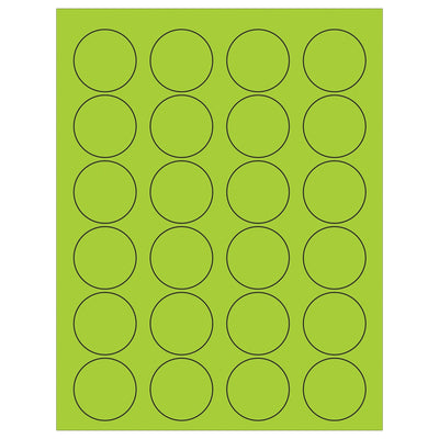 1 5/8 in Fluorescent Green Circle Laser Labels Permanent Acrylic 2400/Case LL193GN - alias listing