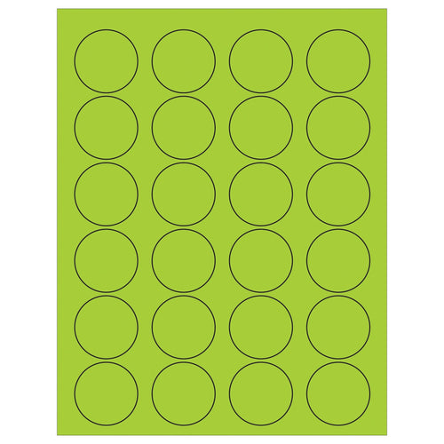 1 5/8 in Fluorescent Green Circle Laser Labels Permanent Acrylic 2400/Case LL193GN - alias listing