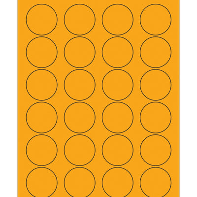 1 5/8 in Fluorescent Orange Circle Laser Labels Permanent Acrylic 2400/Case LL193OR - alias listing