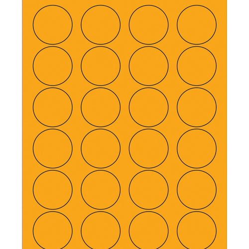 1 5/8 in Fluorescent Orange Circle Laser Labels Permanent Acrylic 2400/Case LL193OR - alias listing