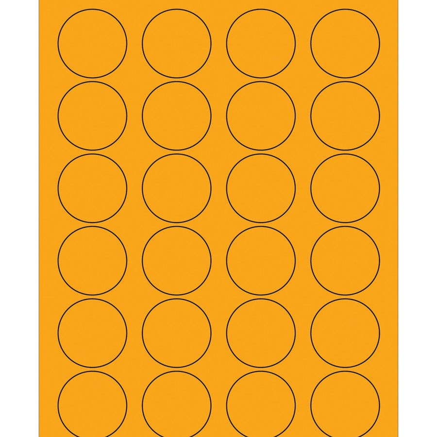 1 5/8 in Fluorescent Orange Circle Laser Labels Permanent Acrylic 2400/Case LL193OR - alias listing