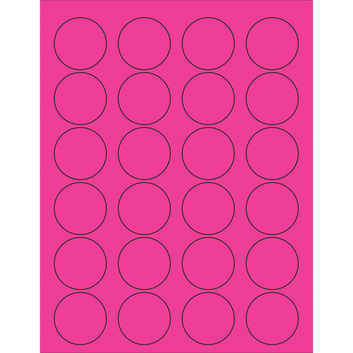 High-visibility fluorescent pink circle laser labels designed for shipping coordinators who need maximum visibility on packages and pallets. Permanent acrylic adhesive bonds instantly to paper, corrugated, plastic, metal, and glass surfaces. 2400 labels per case‚engineered for compliance, tracking, and international logistics operations.