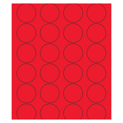 1 5/8 in Fluorescent Red Circle Laser Labels Permanent Acrylic 2400/Case LL193RD - alias listing