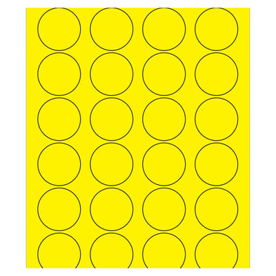 1 5/8 in Fluorescent Yellow Circle Laser Labels Permanent Acrylic 2400/Case LL193YE - alias listing
