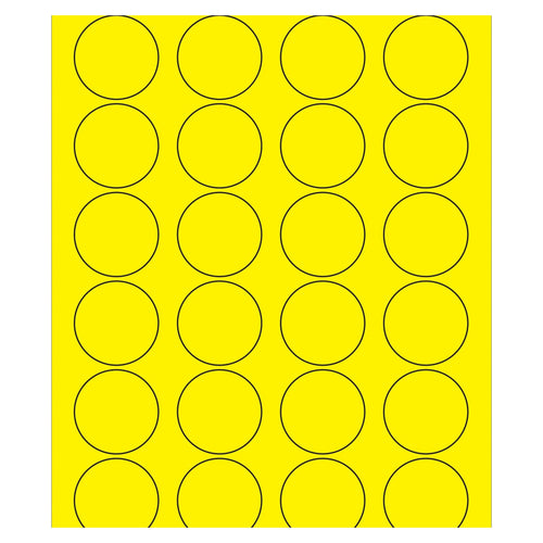 1 5/8 in Fluorescent Yellow Circle Laser Labels Permanent Acrylic 2400/Case LL193YE - alias listing