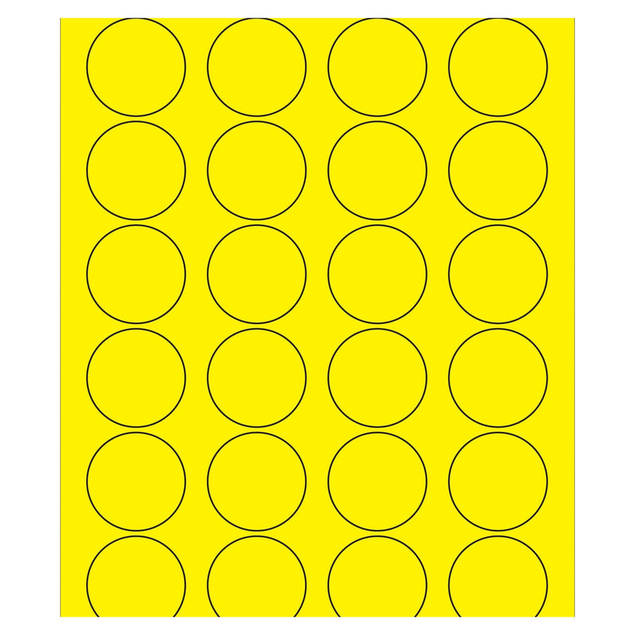 1 5/8 in Fluorescent Yellow Circle Laser Labels Permanent Acrylic 2400/Case LL193YE - alias listing