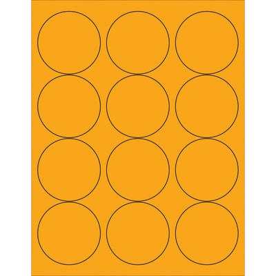 High-visibility 2.5" fluorescent orange circle laser labels designed for shipping coordinators who need maximum compliance recognition. Permanent acrylic adhesive bonds instantly to paper, corrugated, plastic, metal, and glass surfaces. Case of 1200 labels works with both laser and inkjet printers–ready to print with your Microsoft Word template.