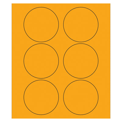 3 in Fluorescent Orange Circle Laser Labels Permanent Acrylic 600/Case LL195OR - alias listing