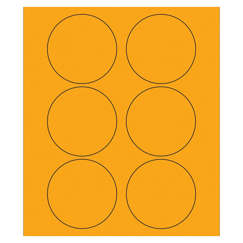 3 in Fluorescent Orange Circle Laser Labels Permanent Acrylic 600/Case LL195OR - alias listing