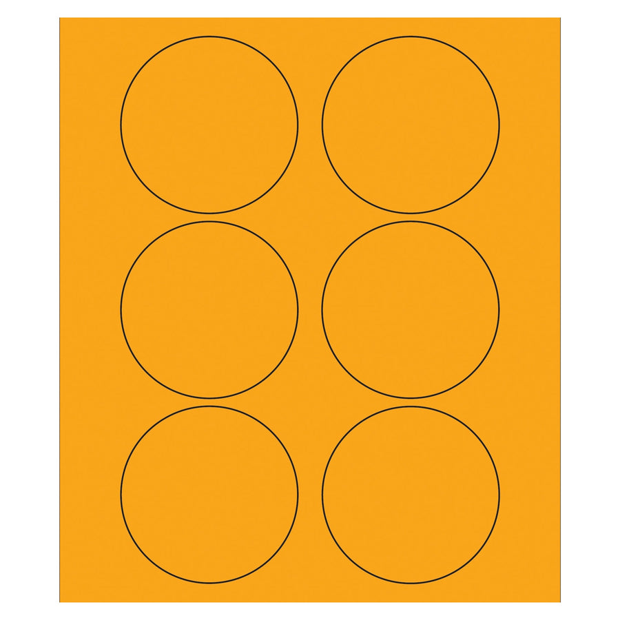 3 in Fluorescent Orange Circle Laser Labels Permanent Acrylic 600/Case LL195OR - alias listing