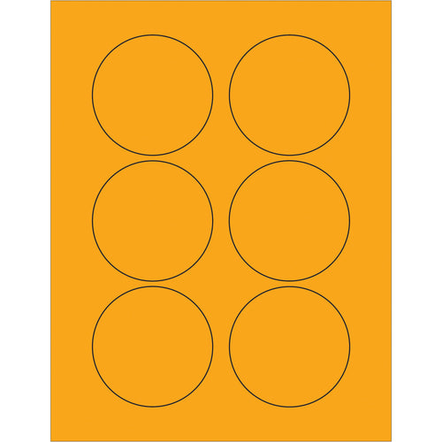 High-visibility fluorescent orange circle labels designed for shipping coordinators and logistics professionals who need compliance-ready labeling solutions. 3