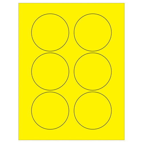 3 in Fluorescent Yellow Circle Laser Labels Permanent Acrylic 600/Case LL195YE - alias listing