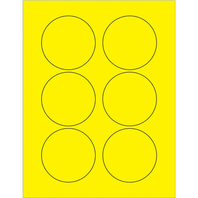 High-visibility 3" fluorescent yellow circle laser labels designed for shipping coordinators who need compliant, scannable product identification. Permanent acrylic adhesive bonds instantly to paper, corrugated, plastic, metal, and glass. 600 labels per case‚ready to print and apply.