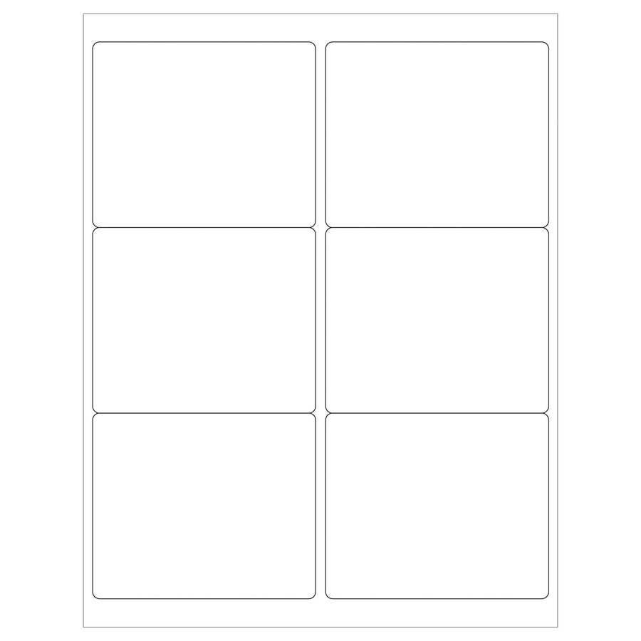 4 x 3 1/3 in Glossy White Permanent Acrylic Laser Labels 600/Case LL203 - alias listing