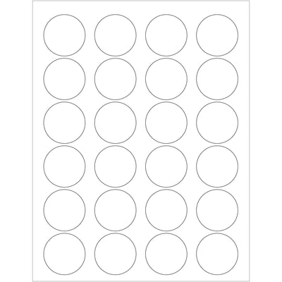 Shipping coordinators and logistics professionals trust these 1 5/8" glossy white circle laser labels for reliable, high-speed printing without jams. Permanent acrylic adhesive withstands temperature fluctuations during transit and storage. Each case includes 2,400 labels–volume pricing that fits enterprise operations.