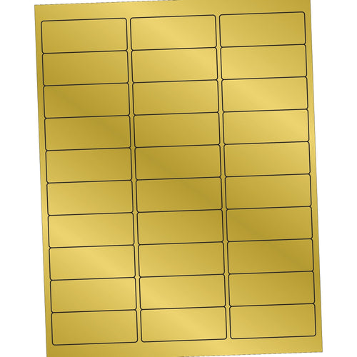 2 5/8 x 1 in Gold Foil Rectangle Laser Labels 3000/Case LL210GD - alias listing