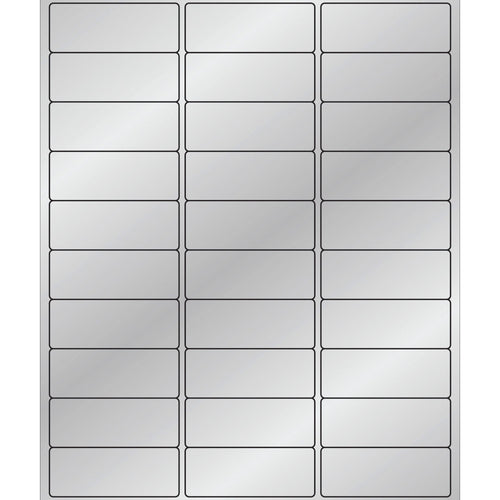 2 5/8 x 1 in Silver Foil Laser Labels Permanent Acrylic 3000/Case LL210SR - alias listing