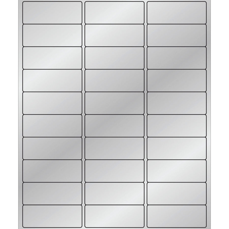 2 5/8 x 1 in Silver Foil Laser Labels Permanent Acrylic 3000/Case LL210SR - alias listing