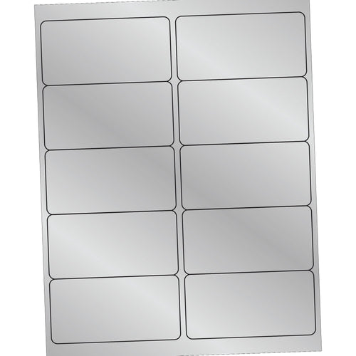 4x2 Silver Foil Rectangle Laser Labels Permanent Acrylic 1000/Case LL211SR - alias listing