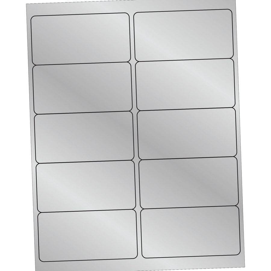 4x2 Silver Foil Rectangle Laser Labels Permanent Acrylic 1000/Case LL211SR - alias listing
