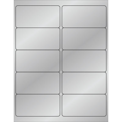 Premium 4x2 silver foil rectangle laser labels deliver professional branding with heat-resistant permanent acrylic adhesive that resists printer jamming. Each case contains 1,000 printable labels compatible with standard laser printers. Pre-formatted Microsoft Word template included for immediate deployment.